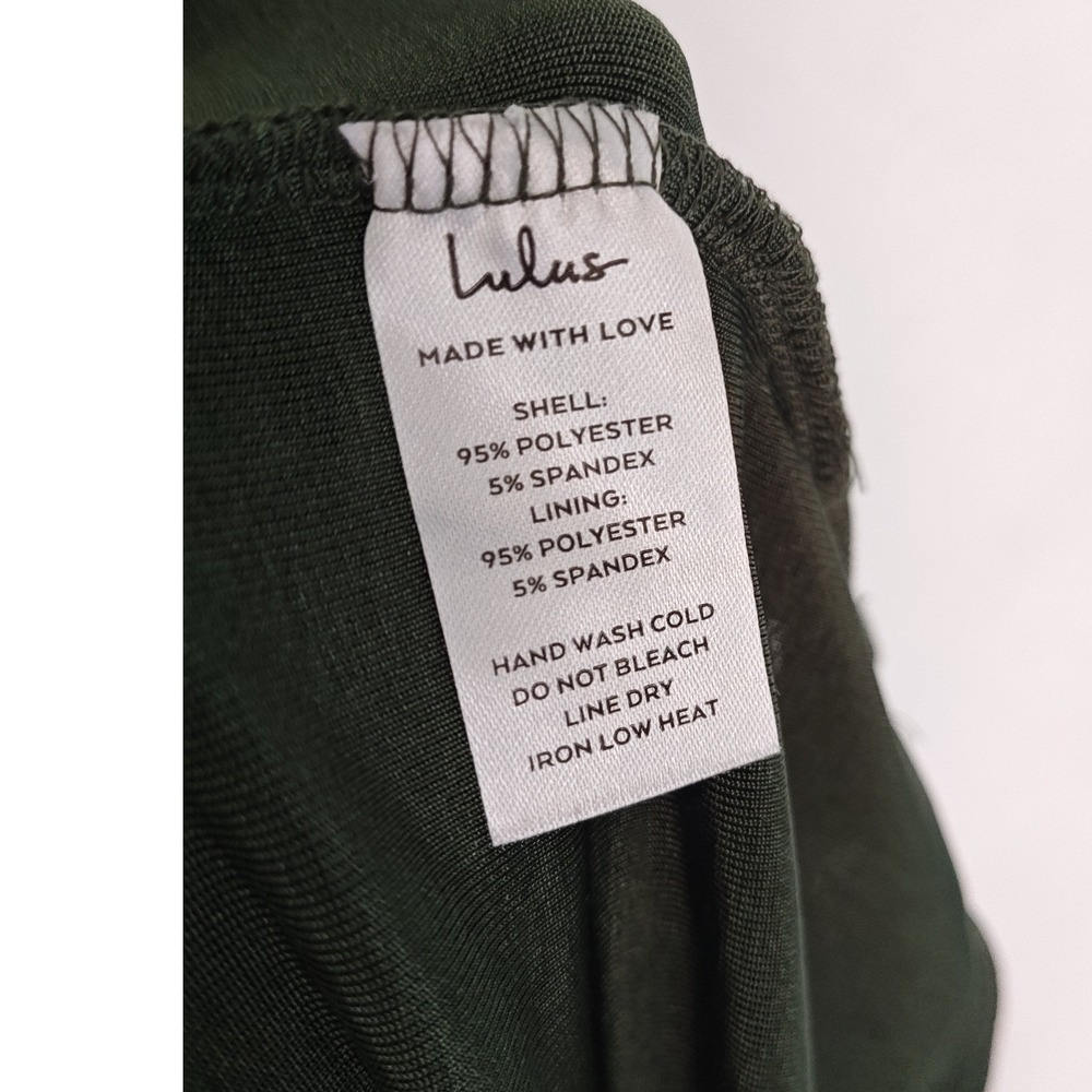 Lulus Dreamy Date Green Surplice Midi Dress Tulip Wrap Drape Strappy Small S - Picture 9 of 12